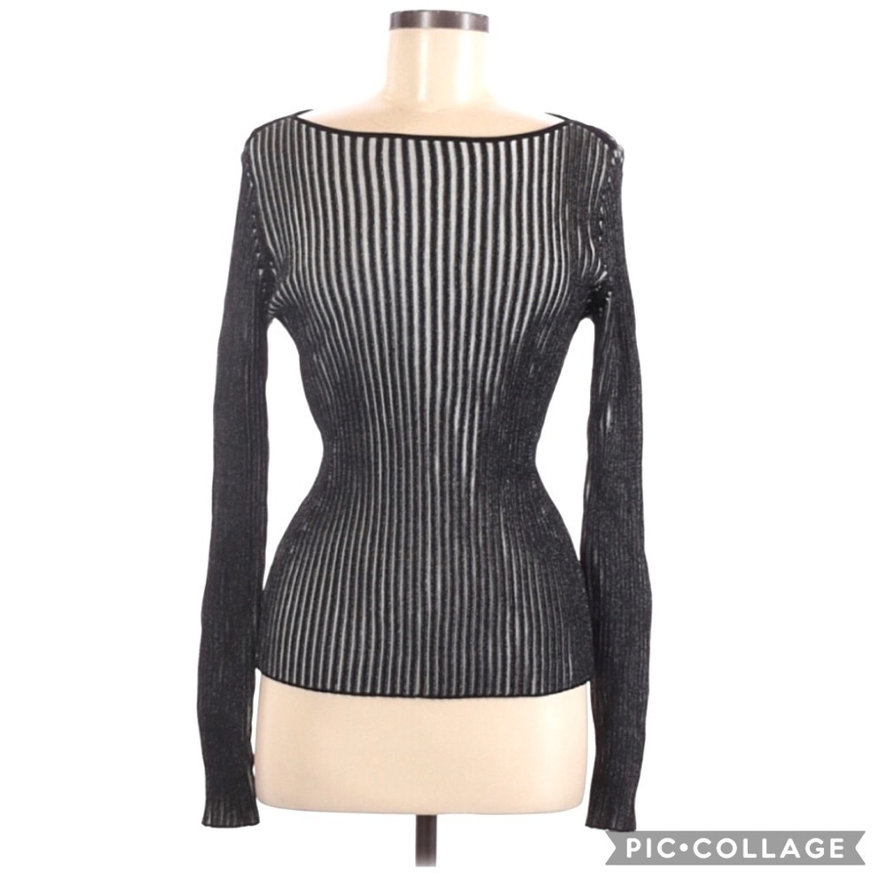 Worth New York Ribbed 2 Tone Knit Sweater